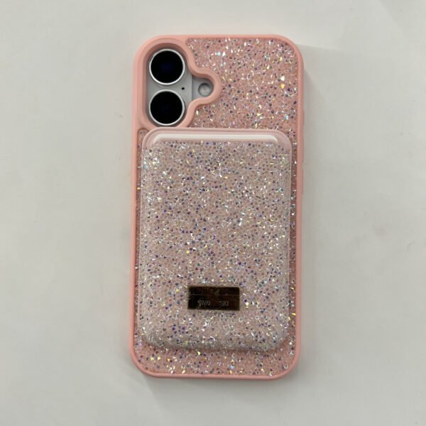 Light luxury rhinestone protective case Magnetic card bag Tide brand is suitable for iPhone17Promax and Apple 16 mobile phone case