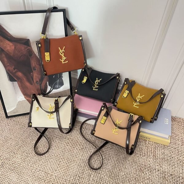 Fashion Poplar Forest Box Retro Handbag Matte Casual Simple Shoulder Messenger Bag Premium Light Luxury Commuter Bag