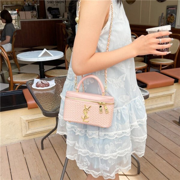 Light Luxury Premium Poplar Forest Portable Box Bag Bags Woven Diamond Square Bag Women’S Premium Shoulder Messenger Bag