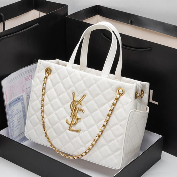 2026 New Rhombus Chain Handbag Versatile Leather Large-Capacity Tote Bag Shoulder Women’S Bag