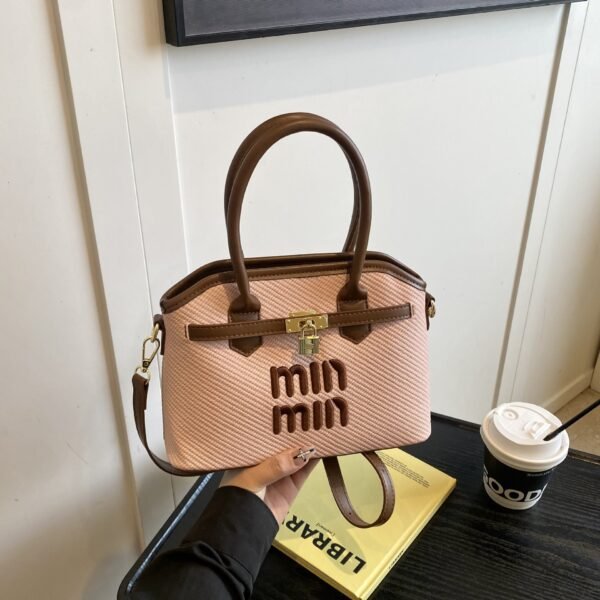 Light Luxury Miu Handbag Weaving Tide Spice Girls Embroidery Bucket Bag Fashion Vacation Shoulder Messenger Bag