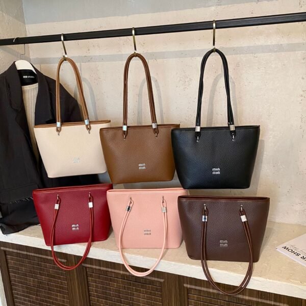 Light Luxury Miu Simple Tote Bag Large Capacity Trend Splicing Fashion Leisure Trade Shoulder Bag Premium Underarm Bag