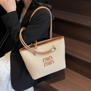 Trade Large-Capacity Tote Bag Min New Beach Woven Women'S Handbag Fashion Underarm Bag Niche Shoulder Bag
