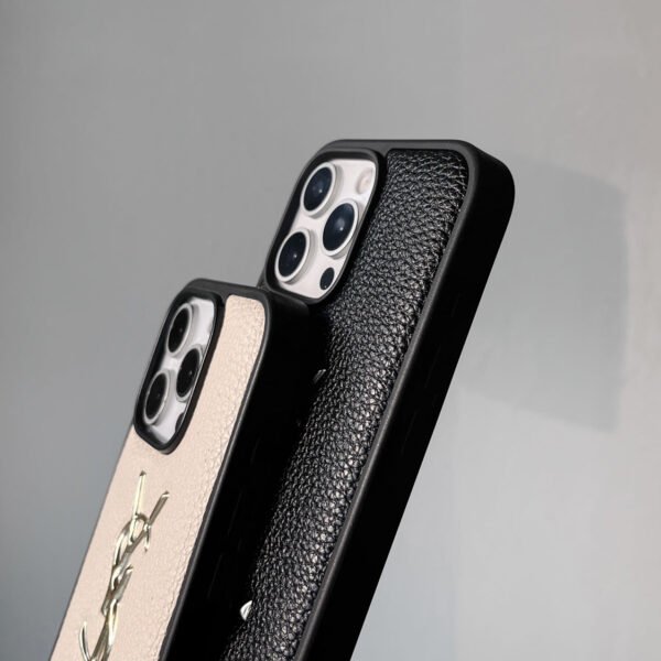 Light Luxury Bronzing Embossed Leather Protective Cover Trendy Brand For IPhone17Promax Advanced Sense Apple Phone Case