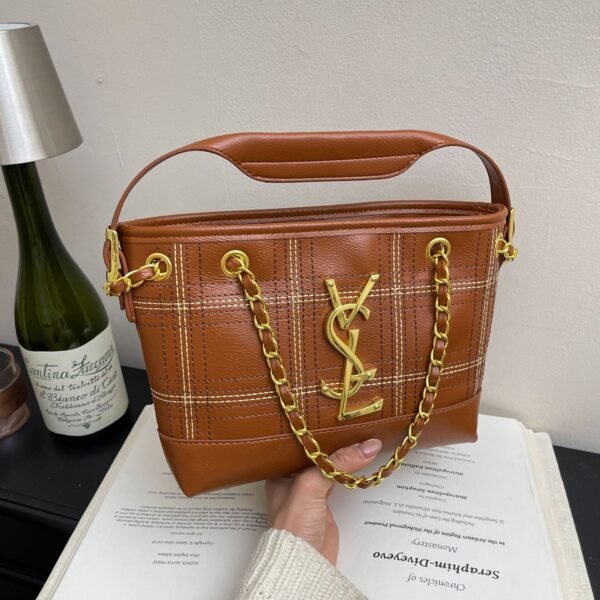 Poplar Forest Contrasting Color Splicing Plaid Chain Handbag Light Luxury Fashion Personalized Trade Tide Shoulder Messenger Bag