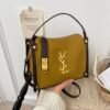 Fashion Poplar Forest Box Retro Handbag Matte Casual Simple Shoulder Messenger Bag Premium Light Luxury Commuter Bag