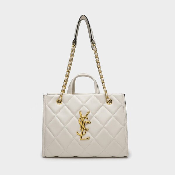 Leather Bag Women’S 2026 New Large-Capacity Small Fragrant Wind Diamond Tote Bag Premium Chain Shoulder Handbag