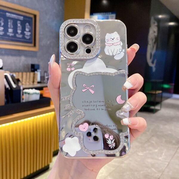 Hot-Selling Electroplating Mirror Cartoon Laser Butterfly Suitable For IPhone17Promax Flash Diamond Apple Phone Case
