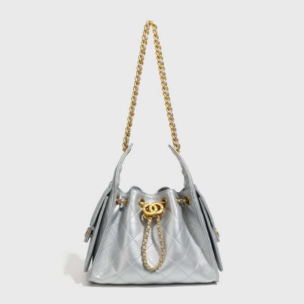 Leather 2026 New 25bag Mini Drawstring Hobo Bag Premium Diamond Chain Underarm Bag Female