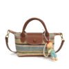 Retro Woven Handbag, Dragon Bags, Striped Retro Dumpling Bag, Casual Contrasting Color, Trendy Shoulder Messenger Bag.