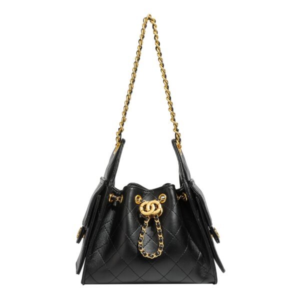 Leather 2026 New 25bag Mini Drawstring Hobo Bag Premium Diamond Chain Underarm Bag Female