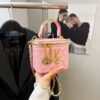 Light Luxury Embroidery Thread Small Fragrant Wind Box Bag Poplar Forest Rhombus Golden Ball Chain Small Square Bag Women’S Bag Fashion Messenger Bag
