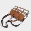 2026 New Leather Plaid Large-Capacity Portable Commuter Tote Bag Women’S Versatile Niche High-End Messenger Bag