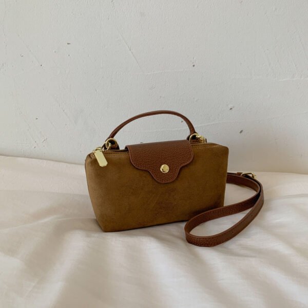 Niche Fashion Dragon Bags Xiang Handbag Suede Style Women’S Simple Splicing Dumpling Bag Single Shoulder Tide Messenger Bag