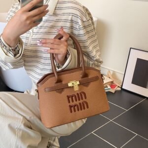 Light Luxury Miu Handbag Weaving Tide Spice Girls Embroidery Bucket Bag Fashion Vacation Shoulder Messenger Bag