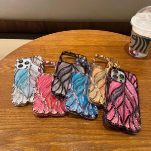 Applicable To IPhone17promax Light Luxury Non-Slip Three-Dimensional Leaves Apple 17 Mobile Phone Case Anti-Drop Explosion