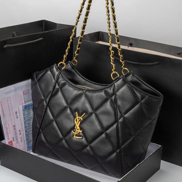 Premium Sense Spring And Summer Large-Capacity Tote Bag Women’S 2026 New Shoulder Bag Leather Rhombus Chain Bag