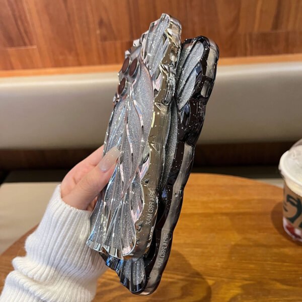 Gradual Change Glitter Art Three-Dimensional Leaves For IPhone17promax Electroplating Apple 16 Mobile Phone Case New