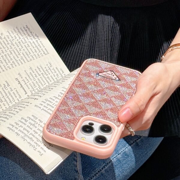Classic Trendy Brand Diamond Protective Case, Suitable For Apple 17Pro Max Light Luxury Skin Feeling IPhone16 Mobile Phone Case