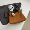 Vintage Handbag Longxiang Matte Suede Large Capacity Tote Bag Autumn And Winter Commuter Shoulder Bag Women’S Bag