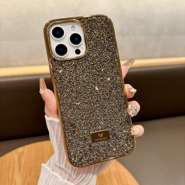 Hot-Selling Electroplated Rhinestone Advanced Sense Applicable To IPhone17Promax Full Diamond Apple 17 Mobile Phone Case New Model