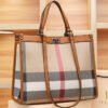 Leather Plaid Portable Tote Bag Women’S 2026 New Summer Fashion Large-Capacity High-End Shoulder Commuter Bag