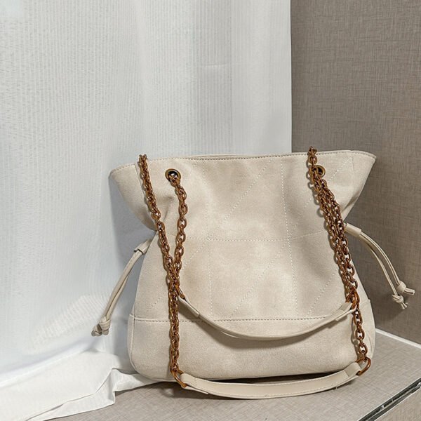 Light Luxury Suede Shoulder Bag Poplar Forest Lucky Bag Bags Pleated Drawstring Large Capacity Temperament Trendy Diamond Tote Bag