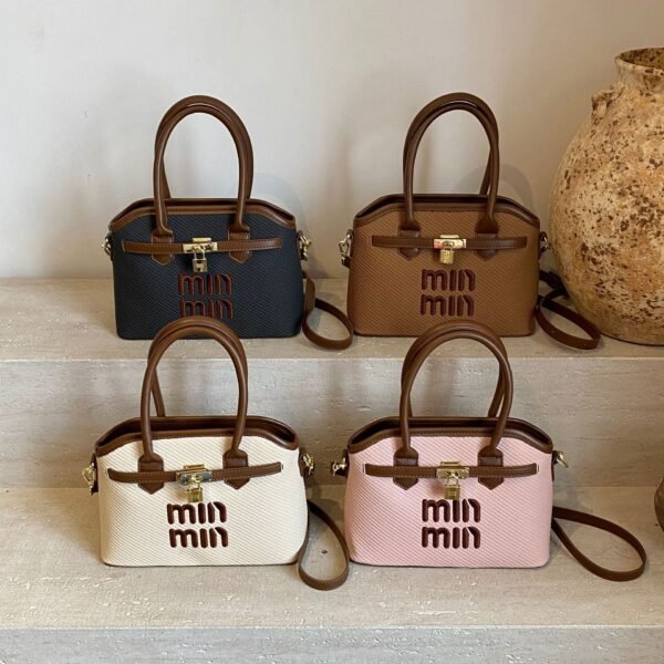 Light Luxury Miu Handbag Weaving Tide Spice Girls Embroidery Bucket Bag Fashion Vacation Shoulder Messenger Bag