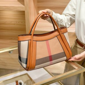 Fashion Leather Large-Capacity Handbag Plaid Tote Bag 2026 New Bag Women'S Shoulder Messenger Bag