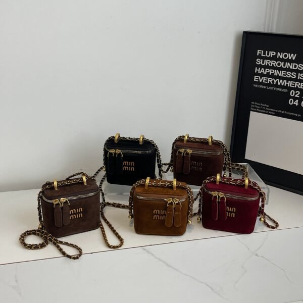 Frosted Retro Mi.U Small Square Bag Niche Design Women’S Chain Mini Lipstick Bag Personalized Shoulder Messenger Bag