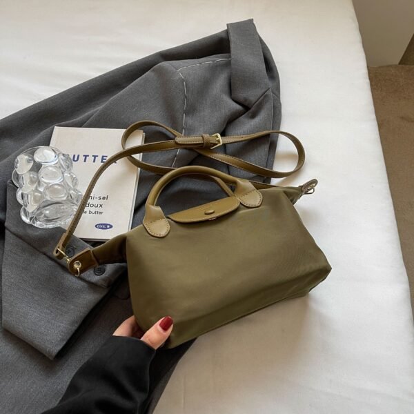 New Niche Light Luxury Dragon Bags Inlaid With Nylon Portable Shoulder Messenger Bag Contrasting Color Splicing Dumpling Bag