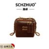 Frosted Retro Mi.U Small Square Bag Niche Design Women’S Chain Mini Lipstick Bag Personalized Shoulder Messenger Bag