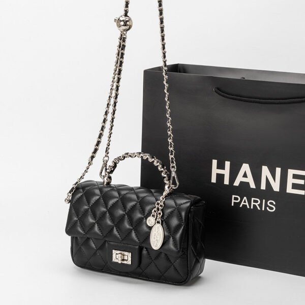 2026 New Golden Ball Square Fatty Bag Women’S Leather One Shoulder Crossbody Small Fragrant Classic Chain Rhombus Small Square Bag
