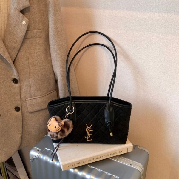 Trade Retro Armpit Bag, Premium Rhombus Matte Bags, Poplar Forest Temperament, Portable Bucket Bag, Trendy Shoulder Bag