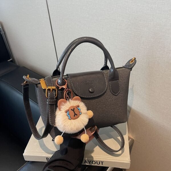 Frosted Woolen Hand-Held Dumpling Bag Trend Dragon Bags Xiang Splicing Ins Letter One-Shoulder Crossbody Bag Versatile