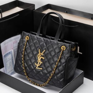 2026 New Rhombus Chain Handbag Versatile Leather Large-Capacity Tote Bag Shoulder Women'S Bag