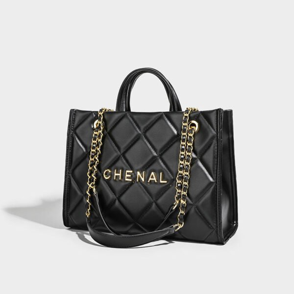 Bag Women’S Leather 2026 New Large-Capacity Small Fragrant Wind Rhombus Chain Tote Bag Premium Shoulder Handbag