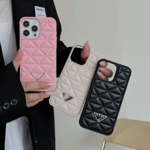 Lambskin Embossed Rhombus Premium Sense Light Luxury Trendy Brand Suitable For IPhone17Promax Anti-Drop Apple Phone Case