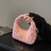 Niche Design Bag Pleated Cloud Bag Miu Tide Embroidery Thread Messenger Bag Portable Versatile Single Shoulder Crescent Bag