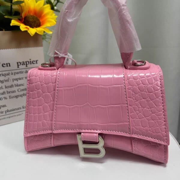 Bag 2026 New Leather Bag High-End Handbag Women’S High Version Crocodile Pattern Hourglass Bag Messenger Bag