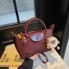 Frosted Woolen Hand-Held Dumpling Bag Trend Dragon Bags Xiang Splicing Ins Letter One-Shoulder Crossbody Bag Versatile