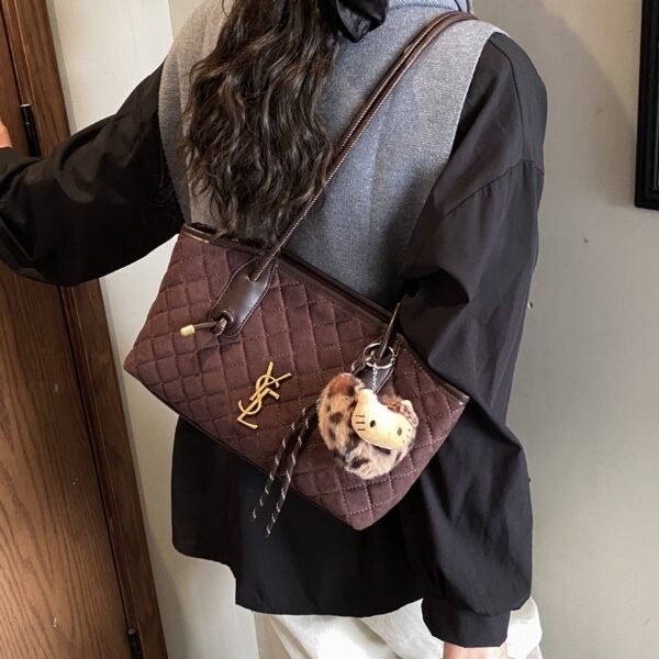 Trade Retro Armpit Bag, Premium Rhombus Matte Bags, Poplar Forest Temperament, Portable Bucket Bag, Trendy Shoulder Bag