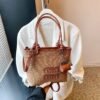 Light Luxury Miu Vegetable Basket Tote Bag Woven Mother And Child Bag Women’S Spring And Summer Leisure Vacation Shoulder Messenger Bag