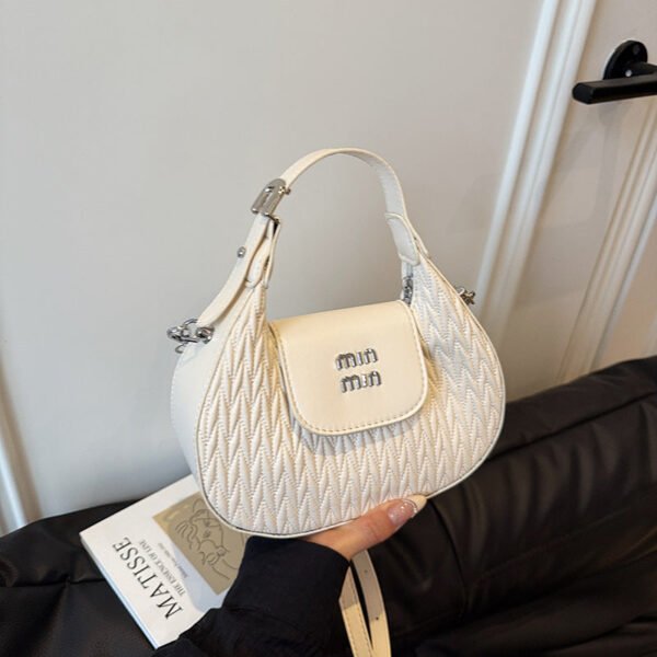 Pleated Miu Handbag Women’S Spring And Summer Bags Trendy Simple And Fashionable Shoulder Bag High-End Messenger Bag