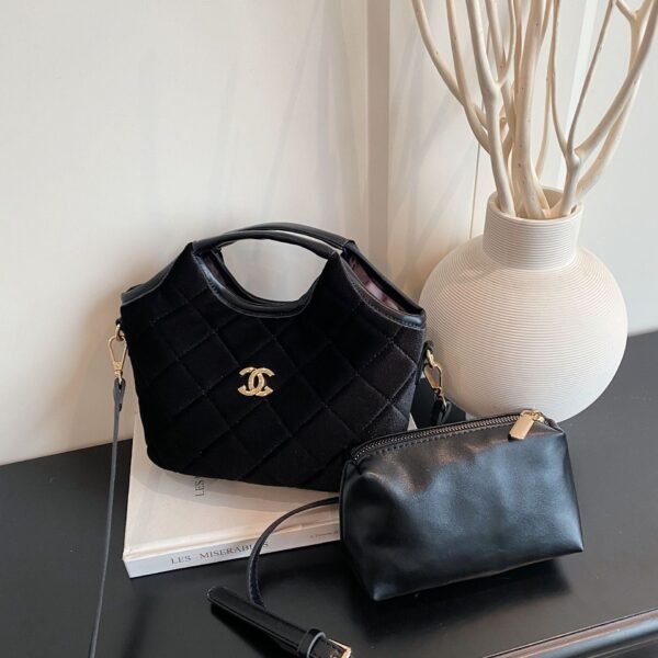 Light Luxury Handbag, Poplar Forest Woolen Wool Shoulder Vegetable Basket Bag, Trade Gas Messenger Bucket Bag