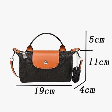 Genuine Leather Light Luxury Dragon Mini Xiang Dumpling Bag Top Layer Cowhide Trade One-Shoulder Crossbody Mobile Phone Dumpling Bag