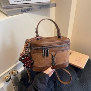 Poplar Forest Suede Square Bag Light Luxury Premium Handbag Trade Shoulder Messenger Tide Splicing Box Bag