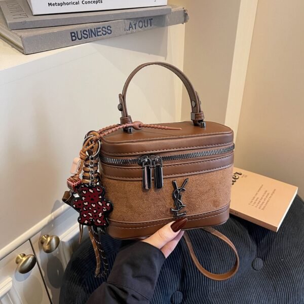 Poplar Forest Suede Square Bag Light Luxury Premium Handbag Trade Shoulder Messenger Tide Splicing Box Bag