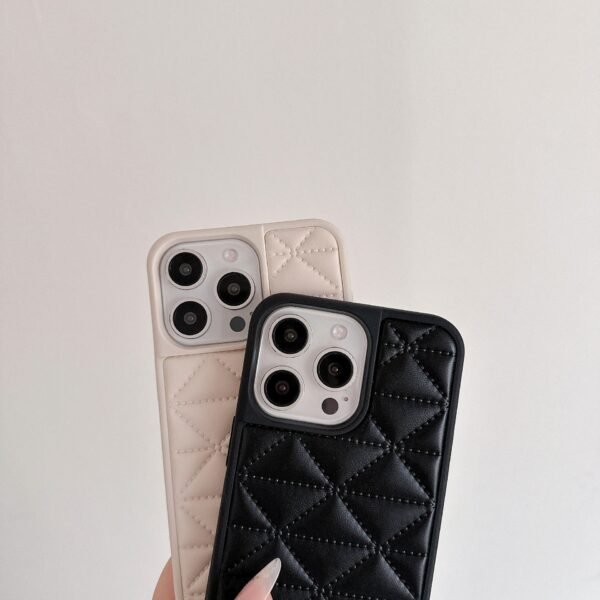 Lambskin Embossed Rhombus Premium Sense Light Luxury Trendy Brand Suitable For IPhone17Promax Anti-Drop Apple Phone Case