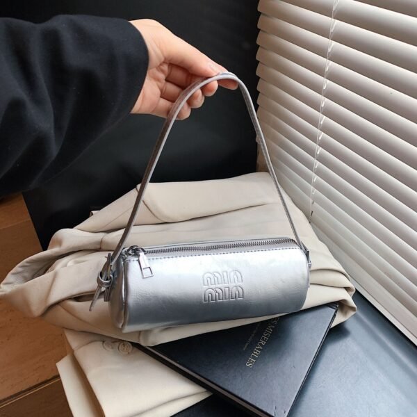 Light Luxury Simple Retro Miu Underarm Cylinder Bag Texture Handbag Single Shoulder Crossbody Versatile Commuter Casual Women’S Bag